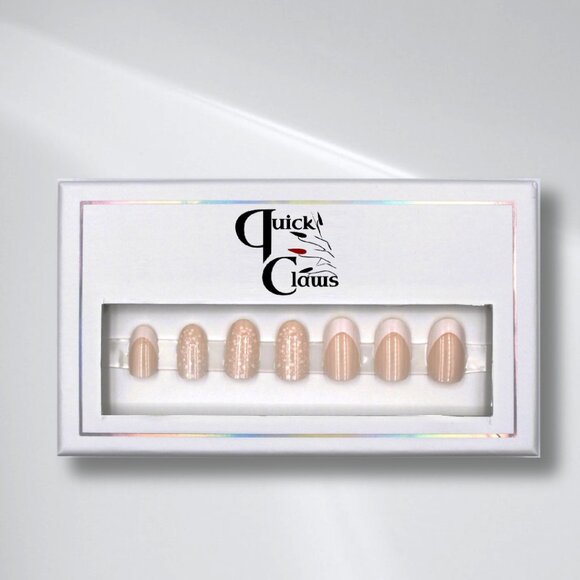 French-Inspired Press-On Nails with Dotted Accents - Picture 3 of 3